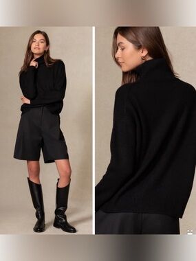 NEW Naked Cashmere Joslyn Turtleneck 100% Cashmere Black Sz S N18340